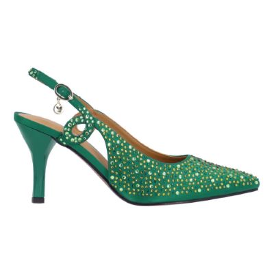 VIVIENE-EMERALD GREEN OMBRE SATIN/STONE| J Renee