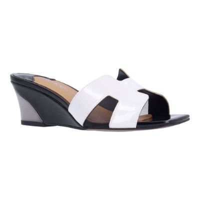 ZAHRA-WHITE/BLACK PATENT| J Renee