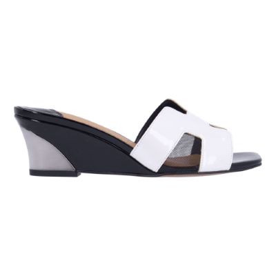 ZAHRA-WHITE/BLACK PATENT| J Renee