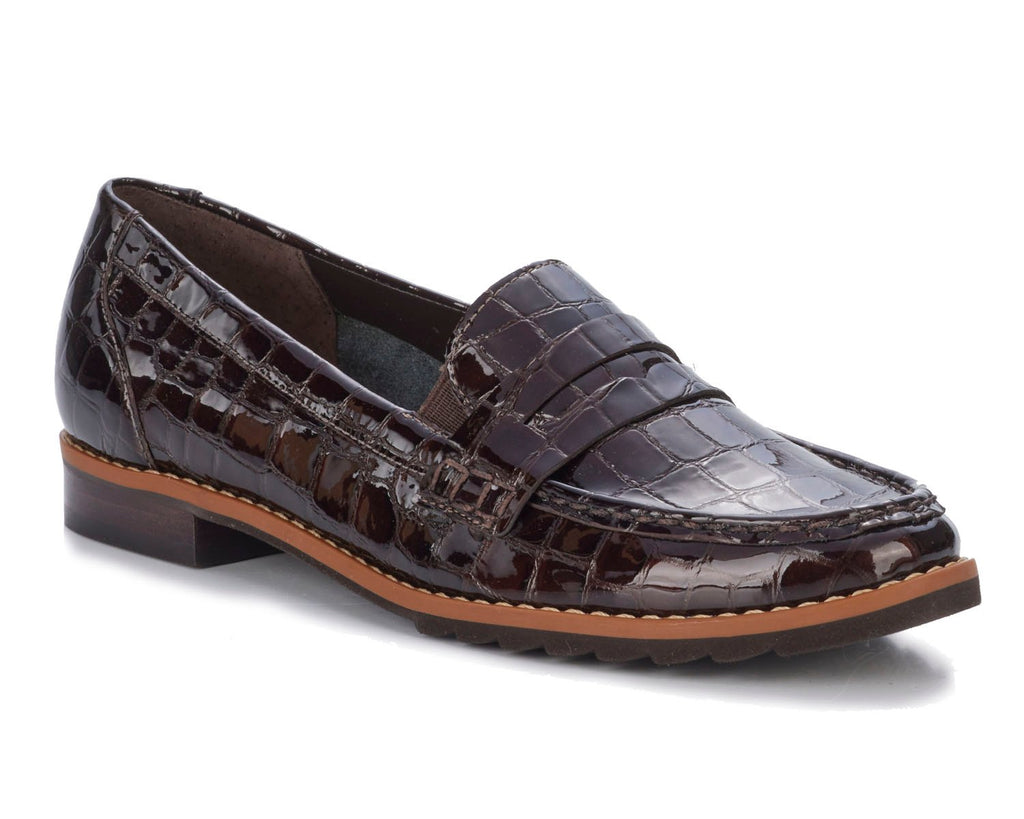 Winnie-Brown Croc Patent Leather | Ros Hommerson