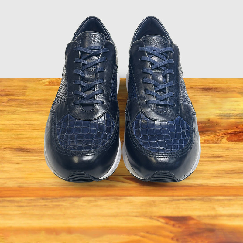 Calzoleria Toscana Caiano Crocodile Dip-Dyed Sneaker | Toscana
