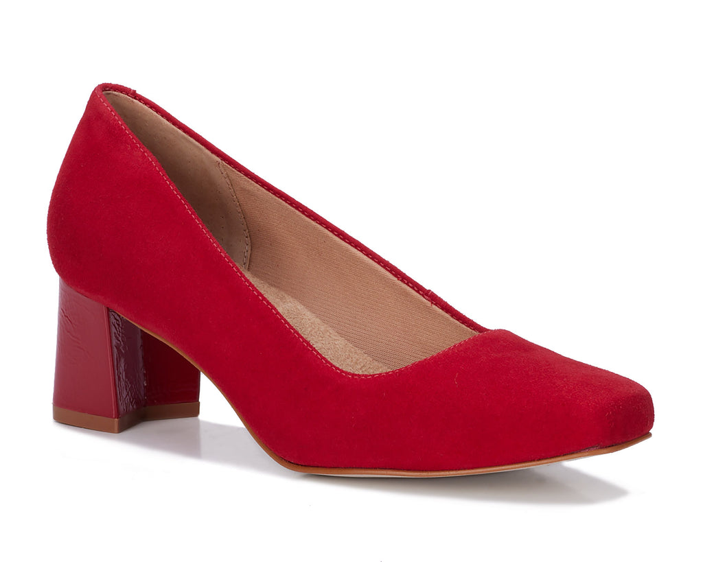 Meredith-Red Suede/Patent Leather | ROS HOMMERSON