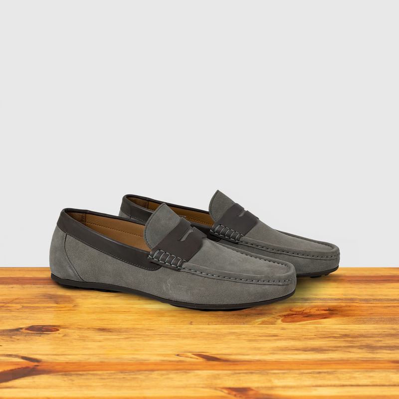 Calzoleria Toscana Zula Velour Suede/Leather Penny Loafer | Toscana