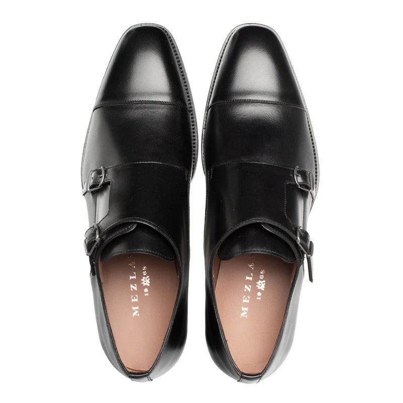 Actore Double Monk Strap-Black | Mezlan