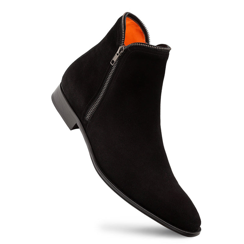 Moretti Suede Zip Boot-Black | Mezlan