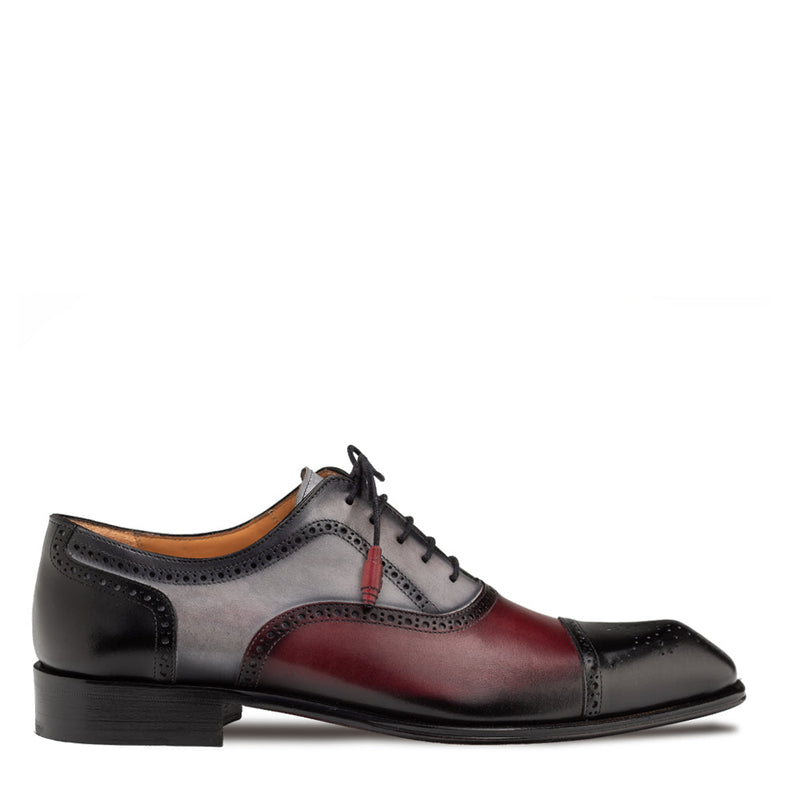 Galante Tri-tone Cap Toe Oxford-Black Multi | Mezlan