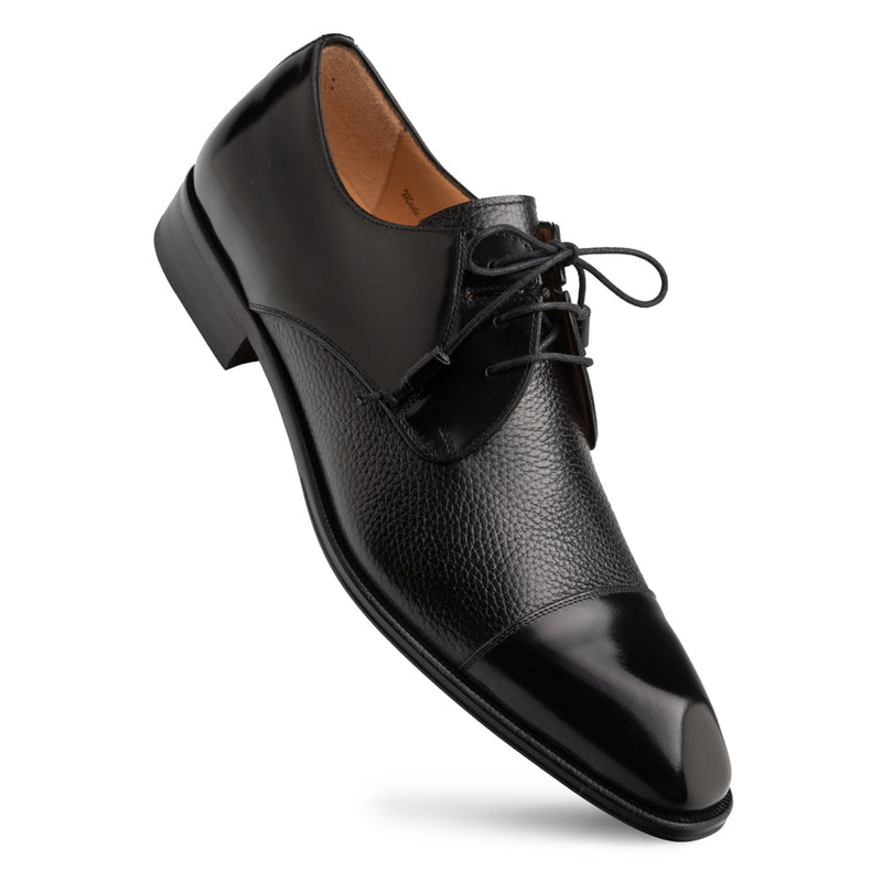 Capello Hi-Shine/Calf Derby-Black | Mezlan