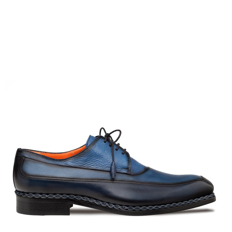 Bowery Calf/Deer Derby-Navy Multi | Mezlan