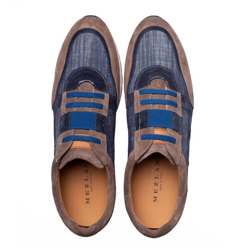 Caleta Suede/Linen Sneaker | Mezlan