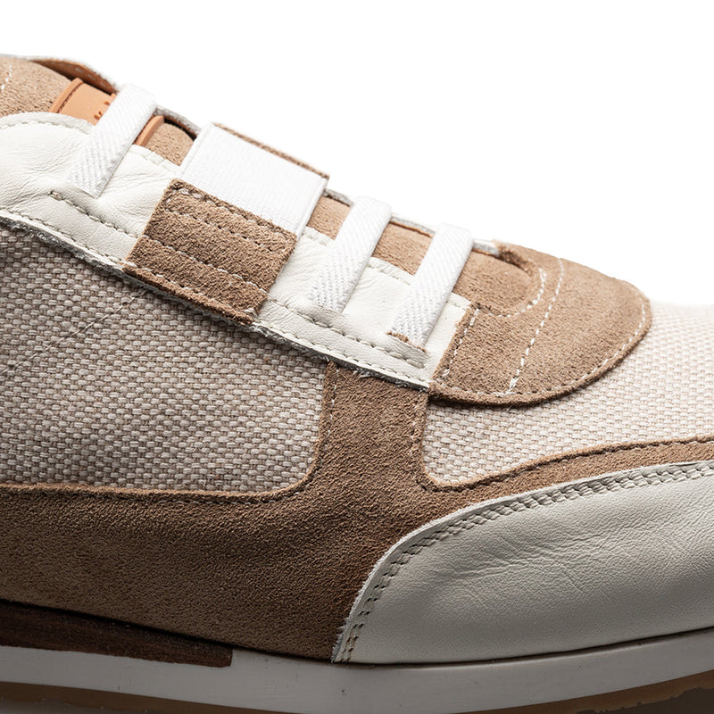 Riumar Suede/Linen Sneaker-Bone/Sand | Mezlan