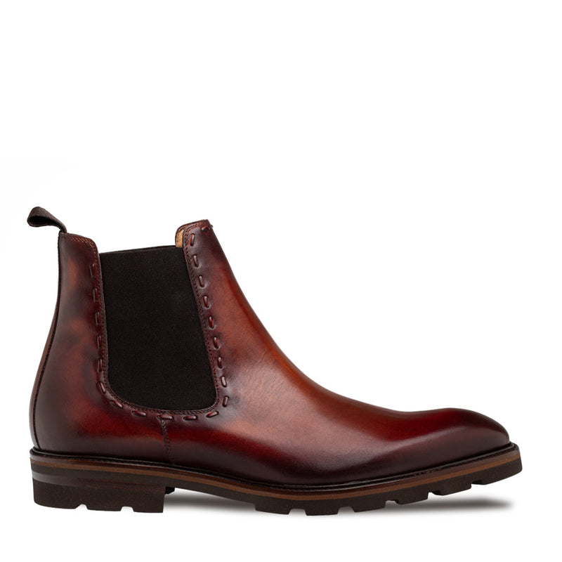 Bromley Lug Sole Chelsea Boot-Cognac/Rust | Mezlan