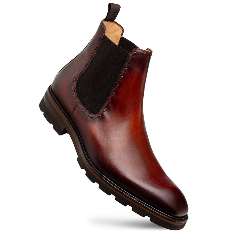 Bromley Lug Sole Chelsea Boot-Cognac/Rust | Mezlan
