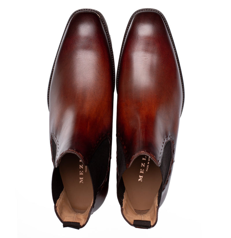 Bromley Lug Sole Chelsea Boot-Cognac/Rust | Mezlan