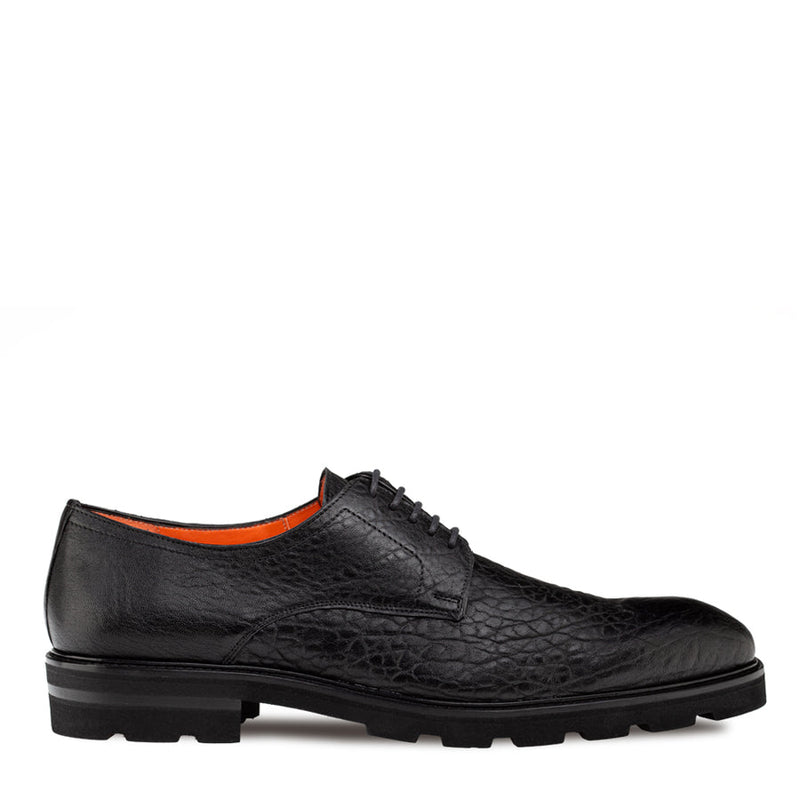 Aspen Pebbled Leather Derby-Black | Mezlan