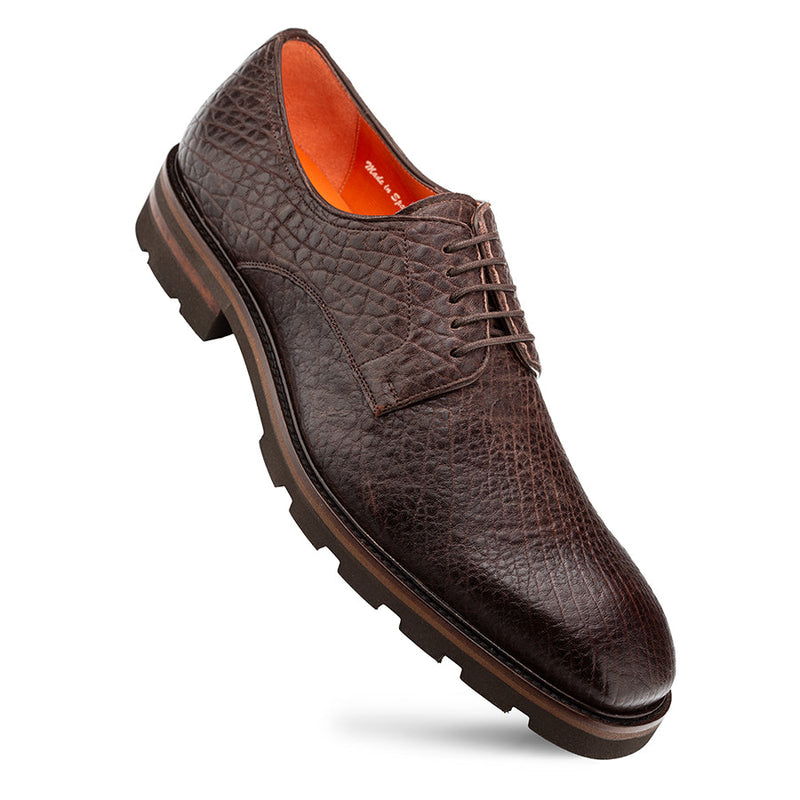Aspen Pebbled Leather Derby-Brown | Mezlan