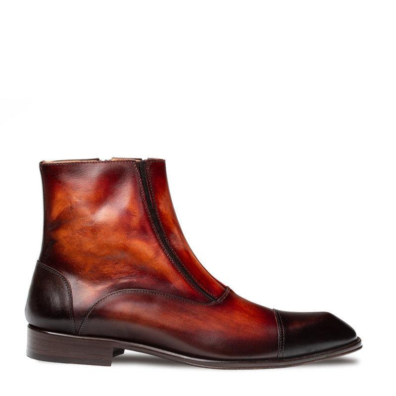 Maverick Patina Cap Toe Boot-Chocolate/Cognac  | Mezlan