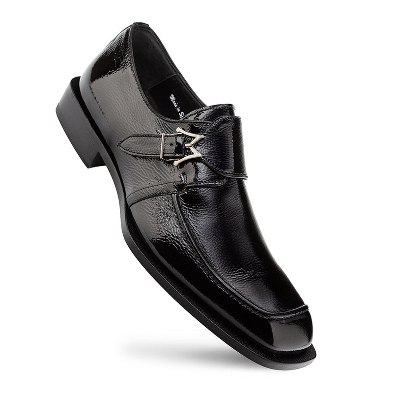 Afton Textured Shiny Calf Monk |  Mezlan