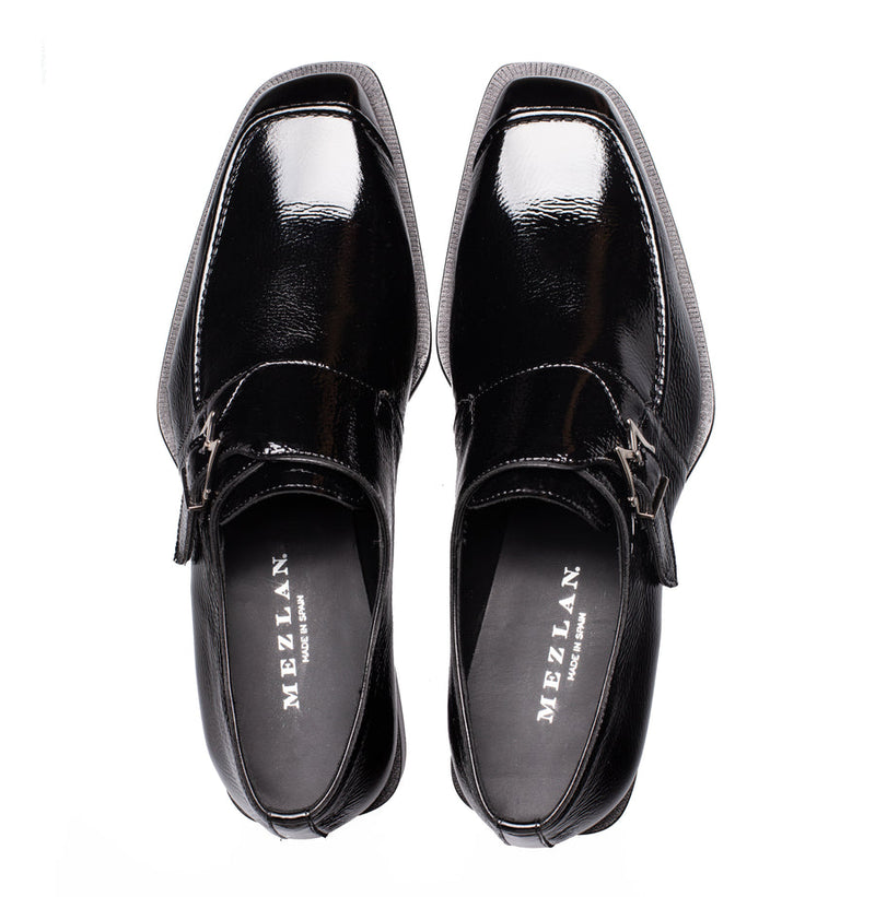 Afton Textured Shiny Calf Monk |  Mezlan