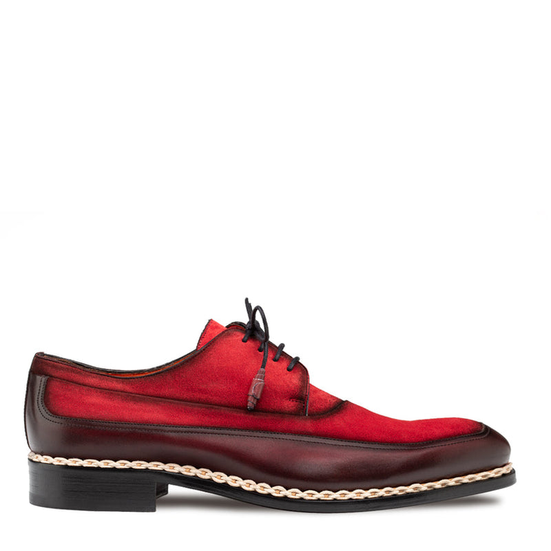 Summit Calf/Suede Lace Up-Burgundy/Red  | Mezlan