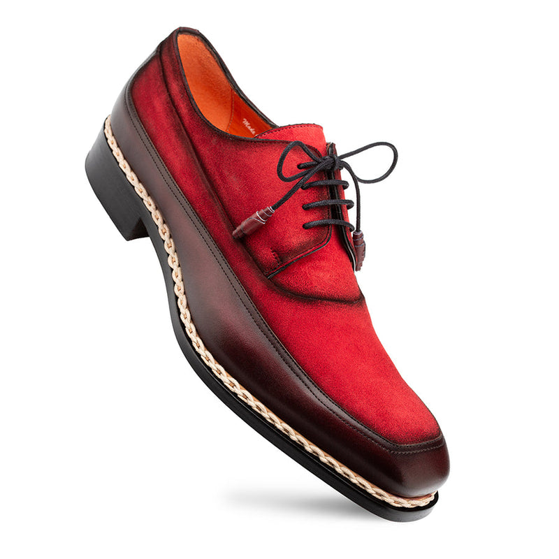Summit Calf/Suede Lace Up-Burgundy/Red  | Mezlan