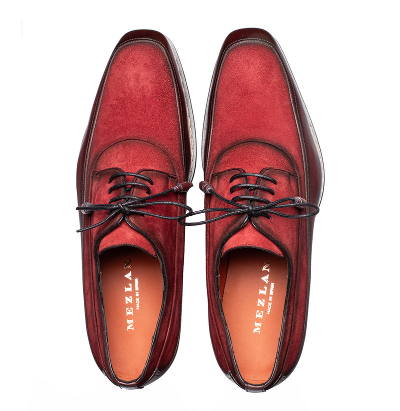 Summit Calf/Suede Lace Up-Burgundy/Red  | Mezlan