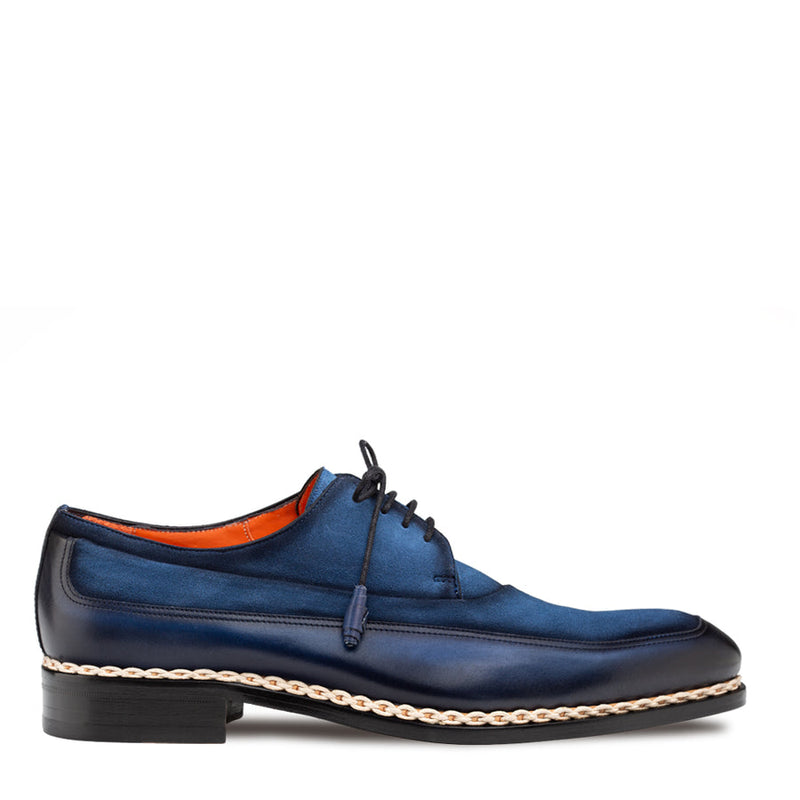 Summit Calf/Suede Lace Up-Navy/Jeans  | Mezlan