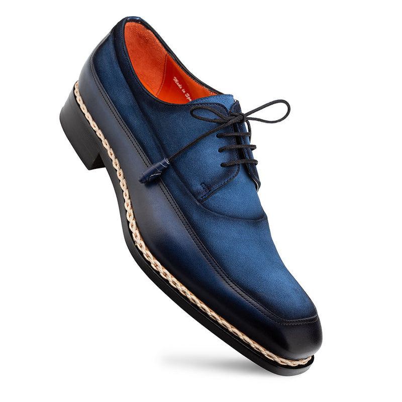 Summit Calf/Suede Lace Up-Navy/Jeans  | Mezlan