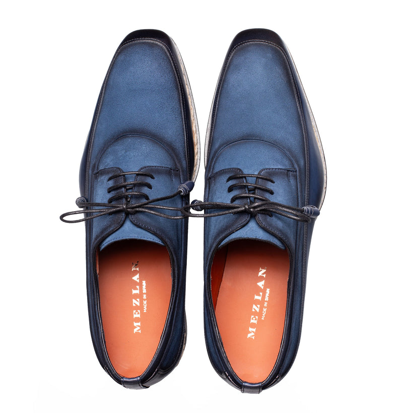 Summit Calf/Suede Lace Up-Navy/Jeans  | Mezlan
