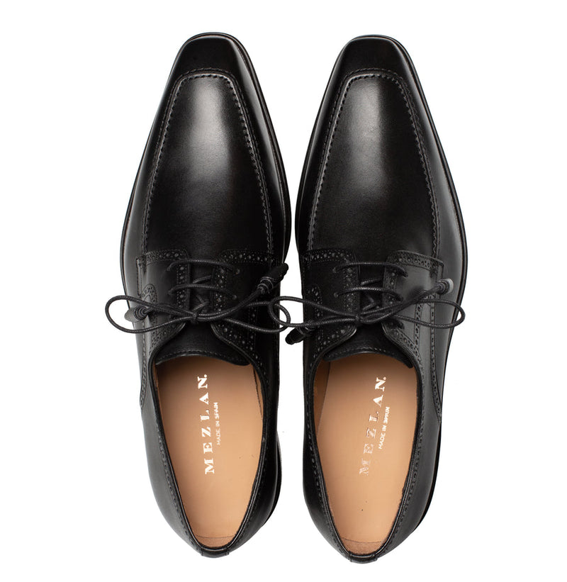 Hatley Patina Calf Derby-Black | Mezlan