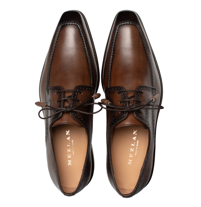 Hatley Patina Calf Derby-Chocolate  | Mezlan