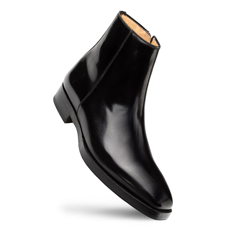 Alta Shiny Calf Ankle Boot-Black | Mezlan