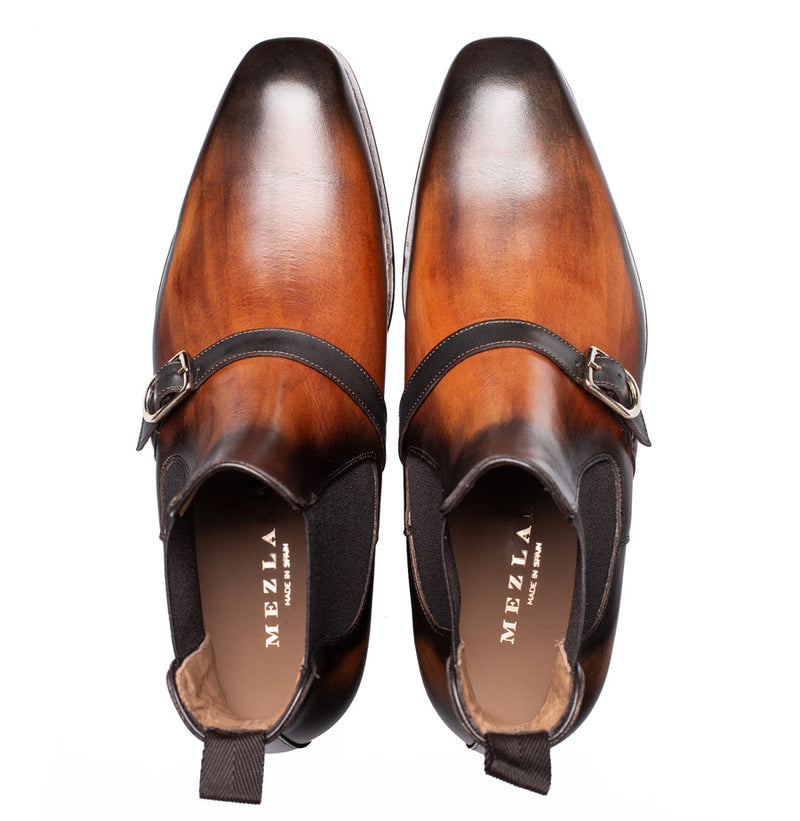 Alpine Buckle Chelsea Boot-Cognac | Mezlan