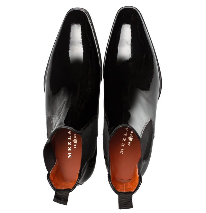 Blackjack Patent Dress Boot-Black | Mezlan