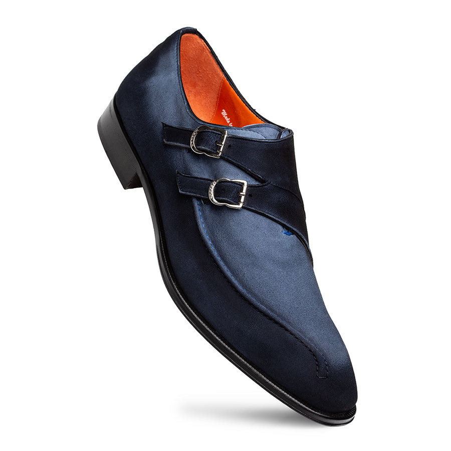 Cascade Suede Double Monk Strap |  Mezlan