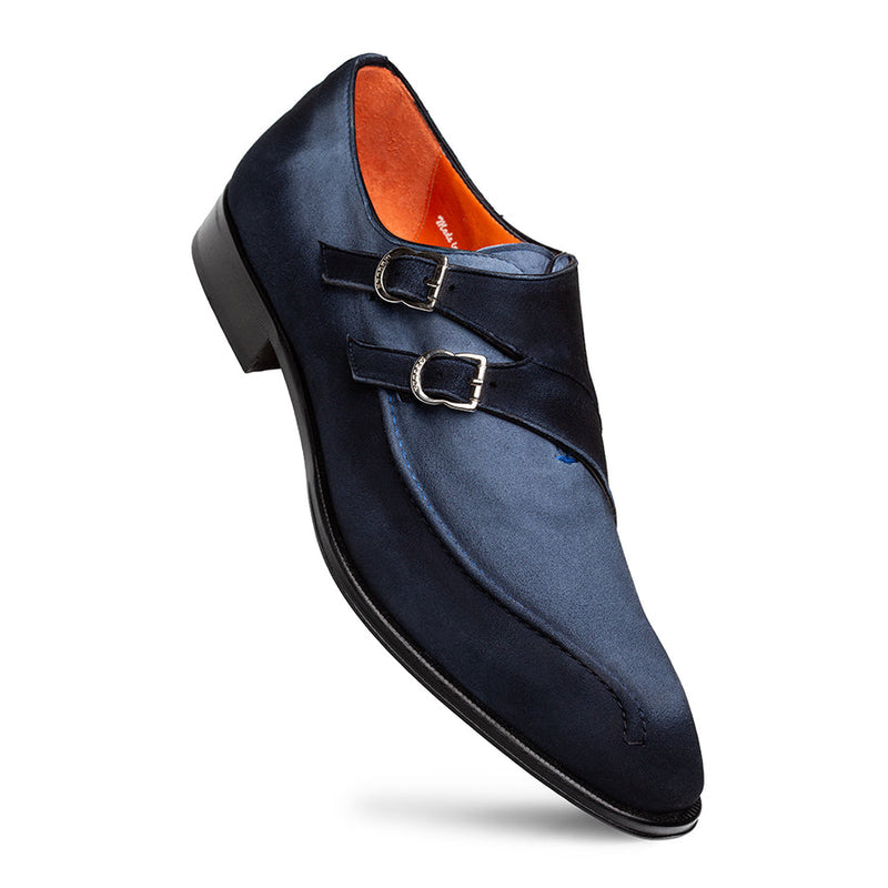 Cascade Suede Double Monk Strap |  Mezlan