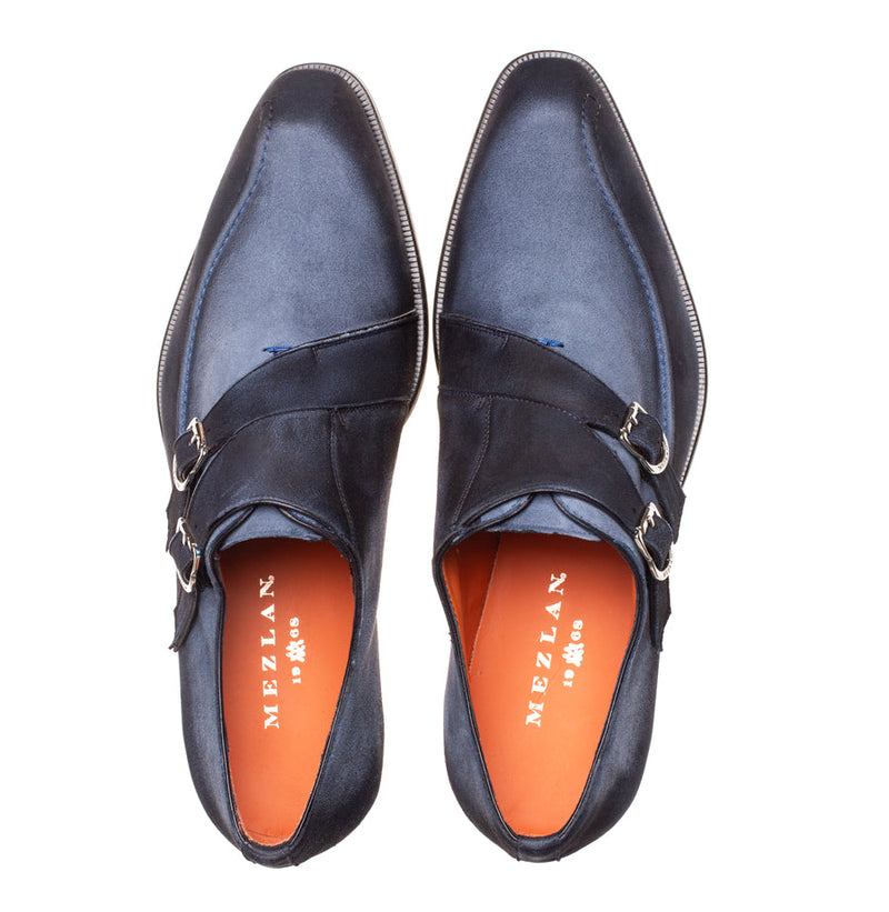 Cascade Suede Double Monk Strap |  Mezlan