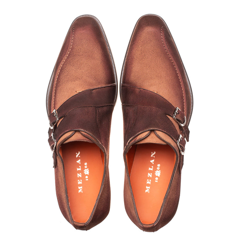 Cascade Suede Double Monk Strap |  Mezlan
