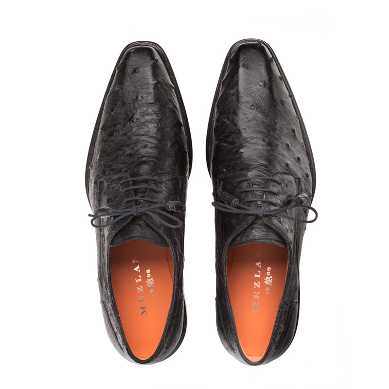 TILLSON OSTRICH DERBY-Black | Mezlan