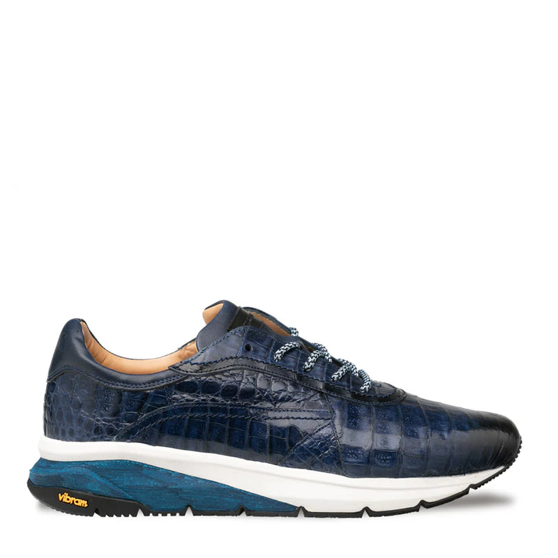 Quevedo Crocodile Sneaker-Jeans/Blue | Mezlan