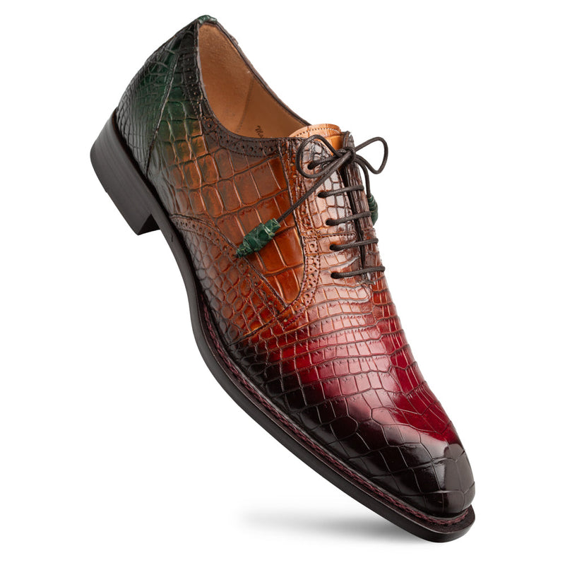 MARBLE MULTI TONE ALLIGATOR OXFORD - Mezlan