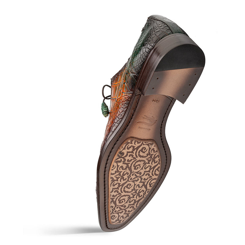 MARBLE MULTI TONE ALLIGATOR OXFORD - Mezlan