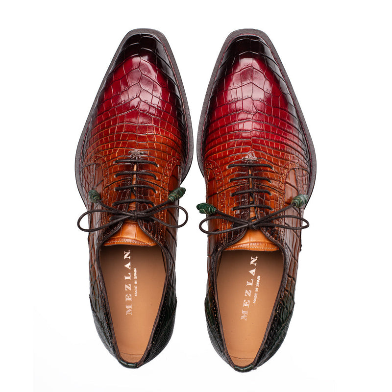 MARBLE MULTI TONE ALLIGATOR OXFORD - Mezlan