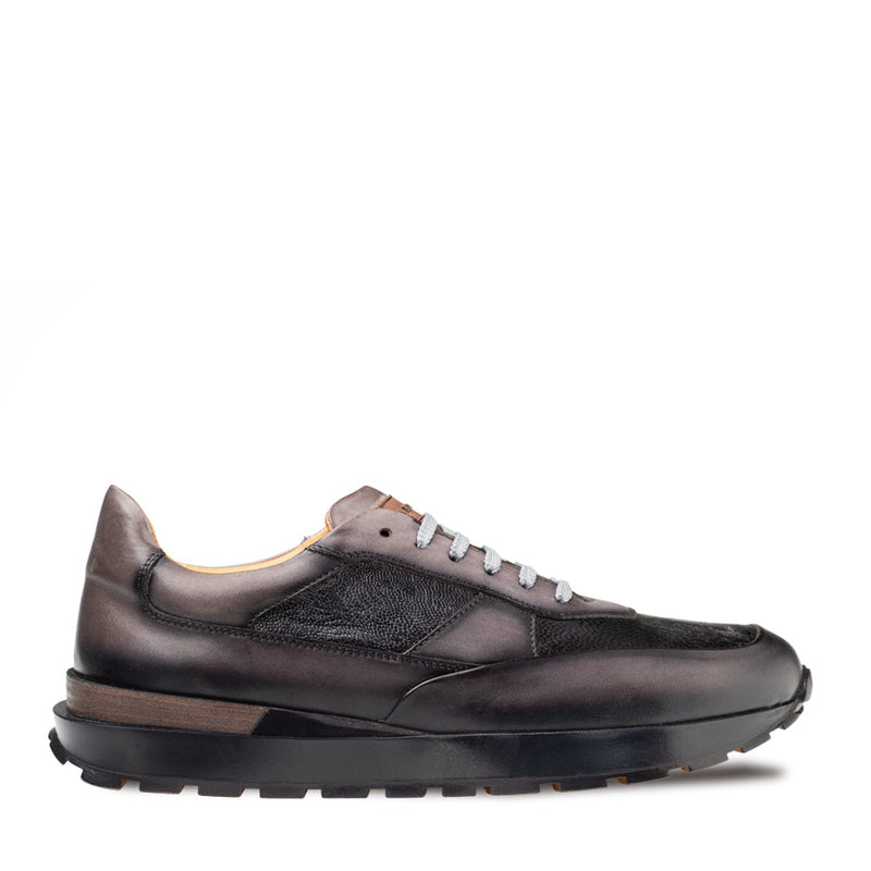 Arkley Calf/Ostrich Paw Sneaker |  Mezlan