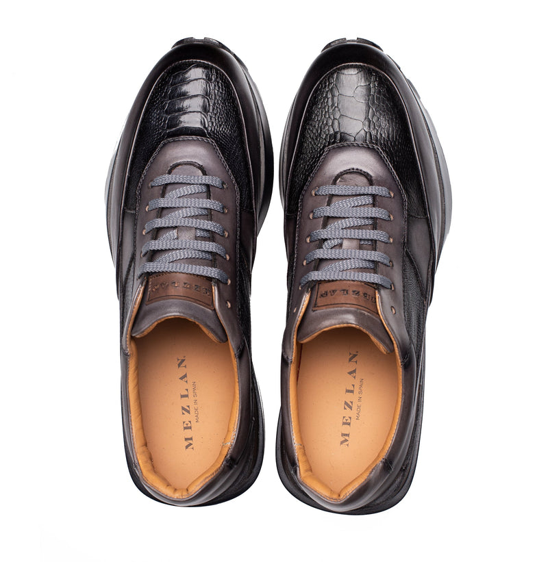 Arkley Calf/Ostrich Paw Sneaker |  Mezlan