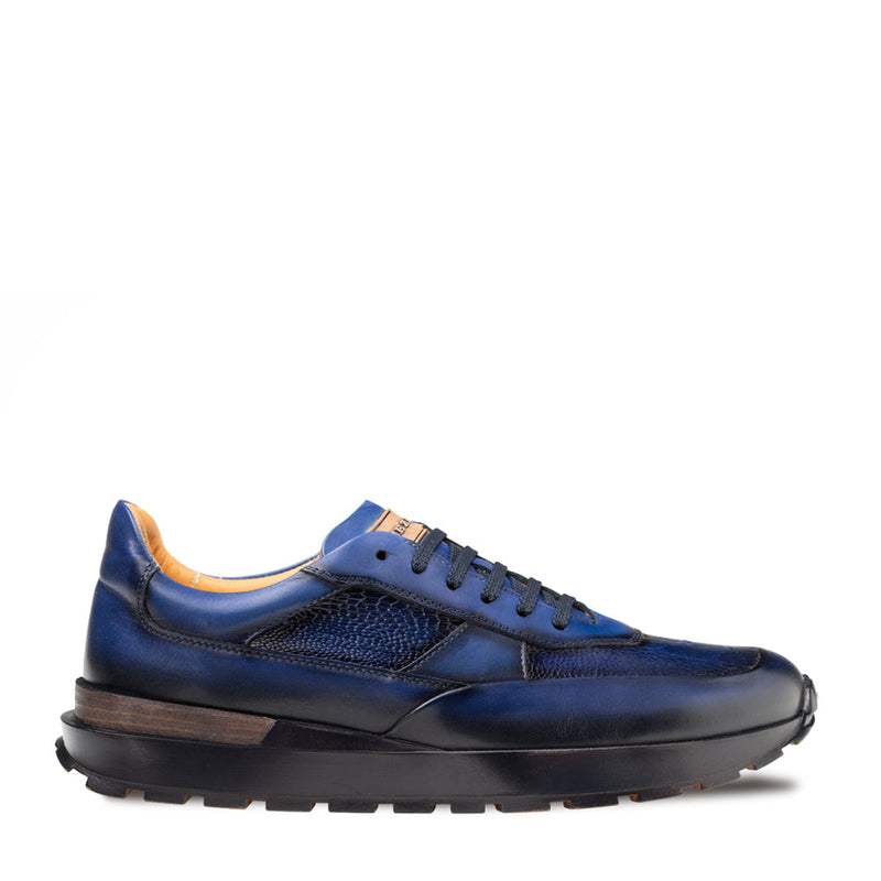 Arkley Calf/Ostrich Paw Sneaker |  Mezlan