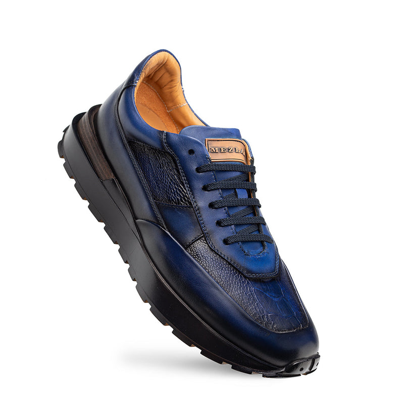 Arkley Calf/Ostrich Paw Sneaker |  Mezlan