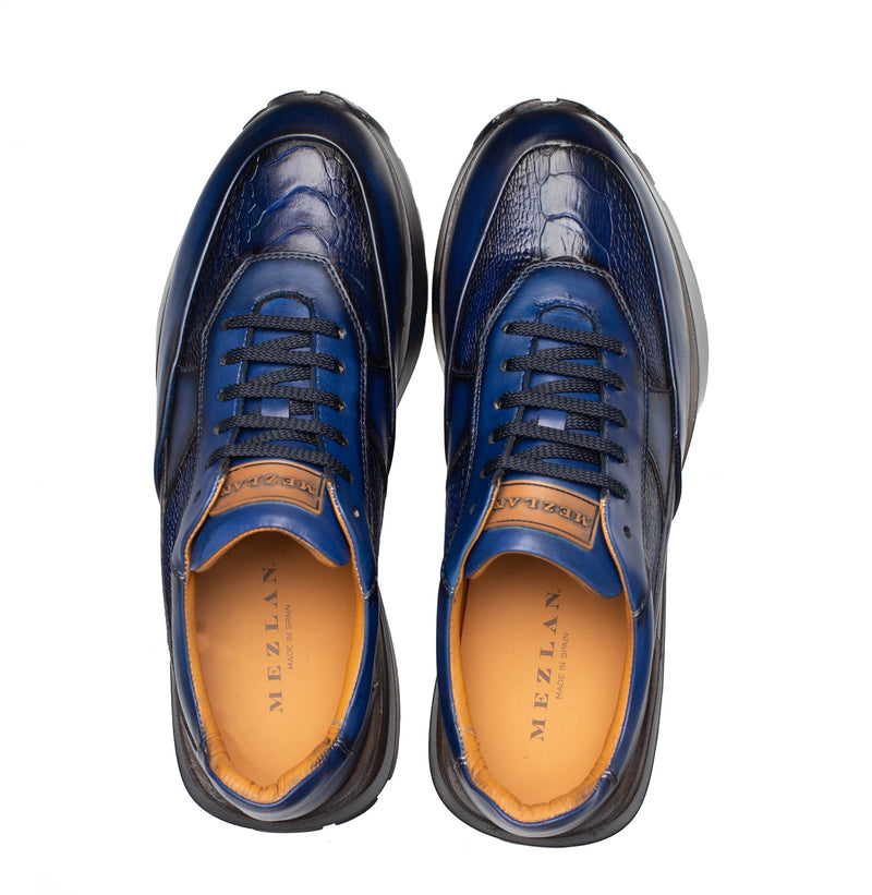 Arkley Calf/Ostrich Paw Sneaker |  Mezlan