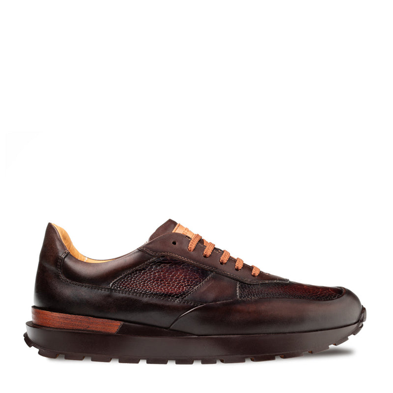 Arkley Calf/Ostrich Paw Sneaker |  Mezlan