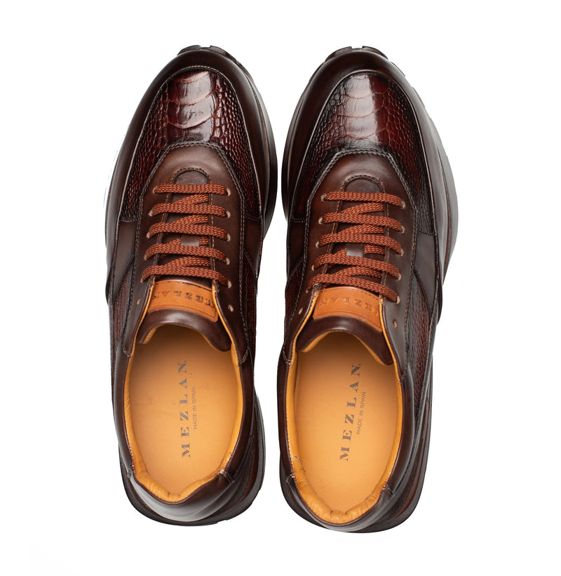 Arkley Calf/Ostrich Paw Sneaker |  Mezlan
