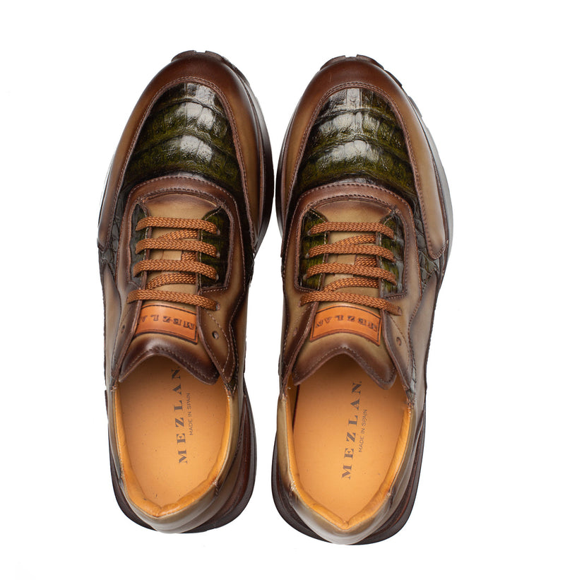 Beckton Patina/Croc Sneaker | Mezlan